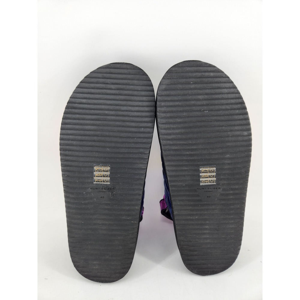 Kurt Geiger Metallic Multi-Color Quilted Leather Sandals - Picture 11 of 12